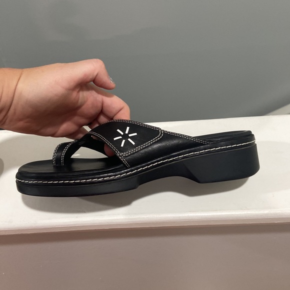 Clarks Y2K 2004 Chunky Sandal Leather Black & White Sandals sz 9 GREAT CONDITION - Picture 10 of 17